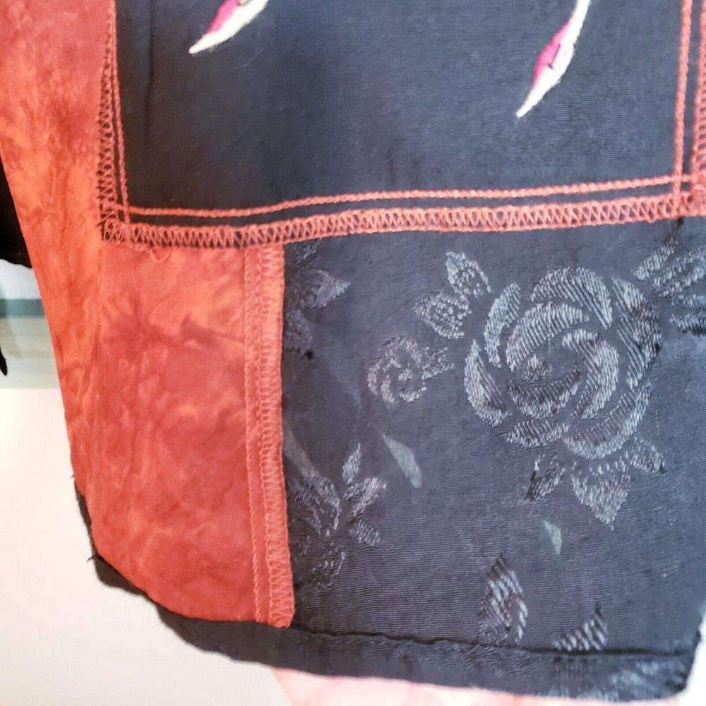 Drapers & Damons Womens Large Classy Black Orange Rayon Blazer Jacket Used - Picture 11 of 12